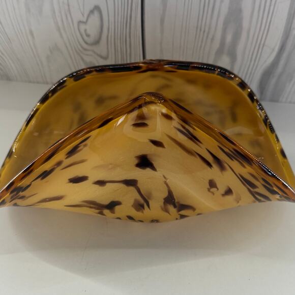 Vintage Murano White Crystal Leopard Art Glass Made In Italy Amber w/Stickers - Picture 4 of 10